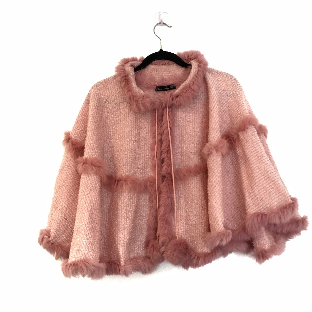 [HARRYANGEL] NWT Girl's soft fur knit poncho